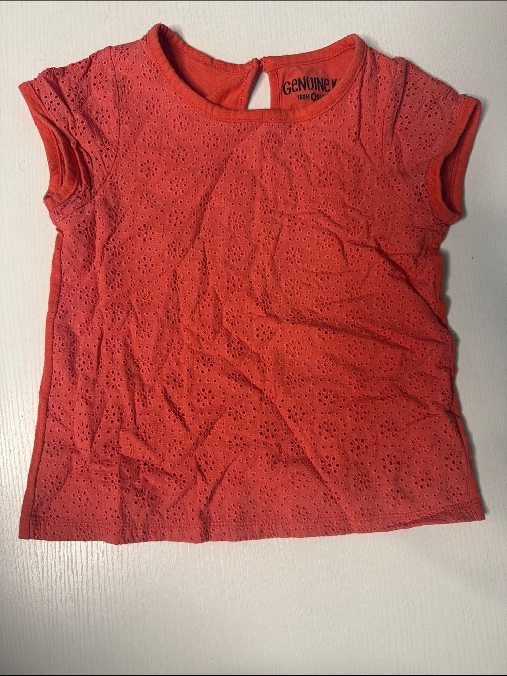 OshKosh B'gosh Coral Eyelet Short Sleeve Top
